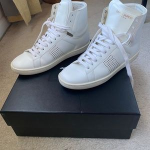 YVES SAINT LAURENT NAPPA WOLLY HIGH TOP SNEAKERS Size 36